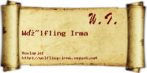 Wölfling Irma névjegykártya